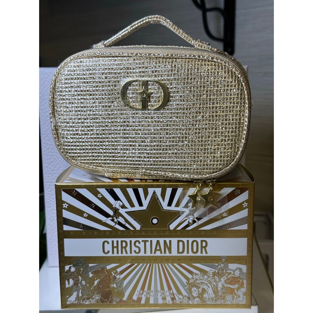 Dior Gold Le Rituel Beaute' Holiday Makeup bag - NEW in Box - Picture 6 of 9